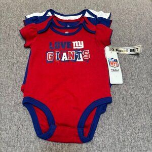 NFL New York Giants Infant 3pk Bodysuit, 12 Months